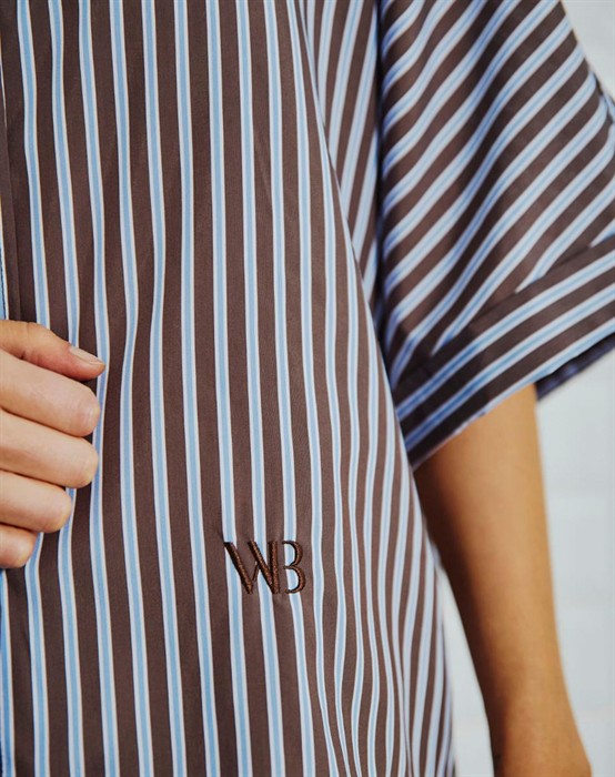 Helene WBL Batsleeve Skjorte - Brown Stripe